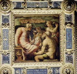Allegorie van het dorp San Giovanni Valdarno van het plafond van de Salone dei Cinquecento, 1565